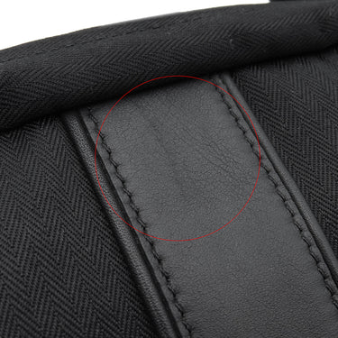 エルメス HERMES アカプルコ バンドリエールPM ブラック トワルシェブロン レザー ショルダーバッグ シルバー金具 黒