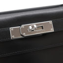 エルメス HERMES ケリー28 外縫い ブラック ボックスカーフ 2WAYバッグ シルバー金具 黒 ショルダー