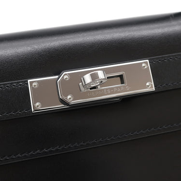 エルメス HERMES ケリー28 外縫い ブラック ボックスカーフ 2WAYバッグ シルバー金具 黒 ショルダー