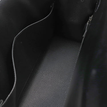 エルメス HERMES ケリー28 外縫い ブラック ボックスカーフ 2WAYバッグ シルバー金具 黒 ショルダー