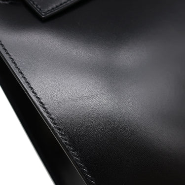 エルメス HERMES ケリー28 外縫い ブラック ボックスカーフ 2WAYバッグ シルバー金具 黒 ショルダー