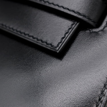 エルメス HERMES ケリー28 外縫い ブラック ボックスカーフ 2WAYバッグ シルバー金具 黒 ショルダー