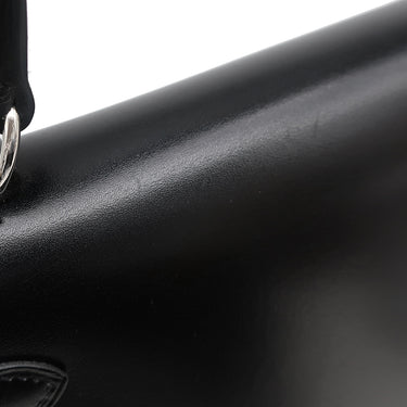 エルメス HERMES ケリー28 外縫い ブラック ボックスカーフ 2WAYバッグ シルバー金具 黒 ショルダー