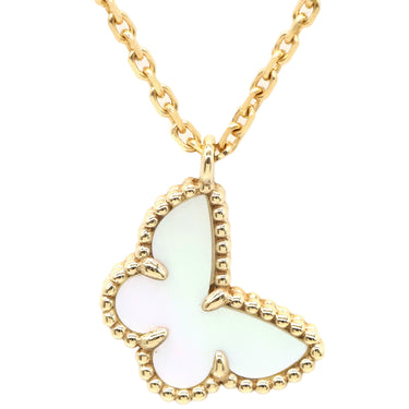 ヴァンクリーフアーペル Van Cleef & Arpels スウィート パピヨン VCARF69300 イエローゴールド K18YG マザーオブパール ネックレス バタフライ 蝶