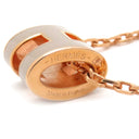 エルメス HERMES ポップアッシュ ミニ ペンダント マロングラッセxローズゴールド GP ラッカー ネックレス ローズゴールド金具 薄茶 Hモチーフ