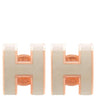 エルメス HERMES ポップアッシュ Hピアス ミニ マロングラッセ×ピンクゴールド GP エナメル ピアス ローズゴールド金具 H型 PG