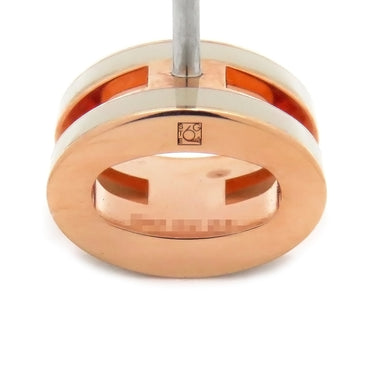 エルメス HERMES ポップアッシュ Hピアス ミニ マロングラッセ×ピンクゴールド GP エナメル ピアス ローズゴールド金具 H型 PG