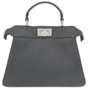 フェンディ FENDI ピーカブー アイシーユー スモール 8BN327 アスファルト ローマンレザー 2WAYバッグ シルバー金具 バイカラー セレリア ハンドバッグ ショルダー