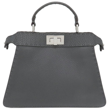 フェンディ FENDI ピーカブー アイシーユー スモール 8BN327 アスファルト ローマンレザー 2WAYバッグ シルバー金具 バイカラー セレリア ハンドバッグ ショルダー