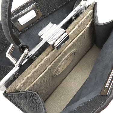 フェンディ FENDI ピーカブー アイシーユー スモール 8BN327 アスファルト ローマンレザー 2WAYバッグ シルバー金具 バイカラー セレリア ハンドバッグ ショルダー