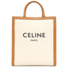 セリーヌ CELINE スモール バーティカル カバ ナチュラル×タン キャンバス レザー 2WAYバッグ ゴールド金具 ベージュ ブラウン トート ショルダー