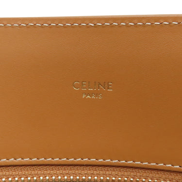 セリーヌ CELINE スモール バーティカル カバ ナチュラル×タン キャンバス レザー 2WAYバッグ ゴールド金具 ベージュ ブラウン トート ショルダー
