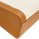 セリーヌ CELINE スモール バーティカル カバ ナチュラル×タン キャンバス レザー 2WAYバッグ ゴールド金具 ベージュ ブラウン トート ショルダー