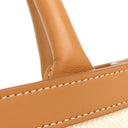 セリーヌ CELINE スモール バーティカル カバ ナチュラル×タン キャンバス レザー 2WAYバッグ ゴールド金具 ベージュ ブラウン トート ショルダー