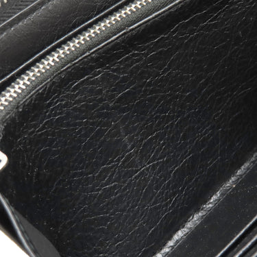 バレンシアガ BALENCIAGA ラウンドファスナー グラフィティ 510477 ブラック レザー 長財布 シルバー金具 黒