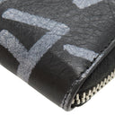 バレンシアガ BALENCIAGA ラウンドファスナー グラフィティ 510477 ブラック レザー 長財布 シルバー金具 黒