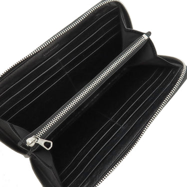 バレンシアガ BALENCIAGA ラウンドファスナー グラフィティ 510477 ブラック レザー 長財布 シルバー金具 黒