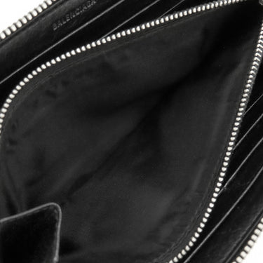 バレンシアガ BALENCIAGA ラウンドファスナー グラフィティ 510477 ブラック レザー 長財布 シルバー金具 黒