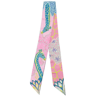 エルメス HERMES ツイリー ローズボンボン×カナード×ジョーヌフルオ シルク スカーフ 【THE THREE GRACES/三美神】