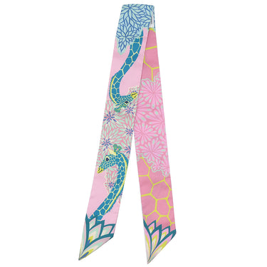 エルメス HERMES ツイリー ローズボンボン×カナード×ジョーヌフルオ シルク スカーフ 【THE THREE GRACES/三美神】