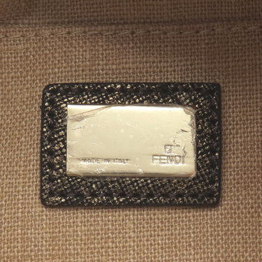 フェンディ FENDI ズッカ ミニ スパイバッグ 8BL078 ゴールド×ブラウン キャンバス レザー ハンドバッグ ゴールド金具 茶