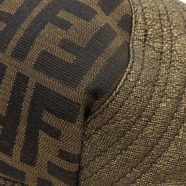 フェンディ FENDI ズッカ ミニ スパイバッグ 8BL078 ゴールド×ブラウン キャンバス レザー ハンドバッグ ゴールド金具 茶