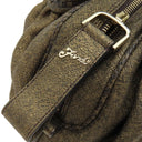 フェンディ FENDI ズッカ ミニ スパイバッグ 8BL078 ゴールド×ブラウン キャンバス レザー ハンドバッグ ゴールド金具 茶