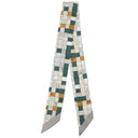 エルメス HERMES ツイリー グリ×カーキ×オークル シルク スカーフ 【BOLDUC AU CARRE/ボルデュック チェック】