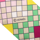 エルメス HERMES ツイリー ローズ×ヴェール×ジョーヌ シルク スカーフ 【COLLIERS DE CHIENS REMIX/コリエドシアン】