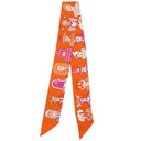 エルメス HERMES ツイリー オレンジ×フューシャ×ホワイト シルク スカーフ 【HERMES DRESS CODE/エルメス ドレスコード】