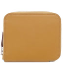 エルメス HERMES アザップ シルクイン コンパクト キャラメル エバーカラー コインケース シルバー金具 茶 ラウンドファスナー