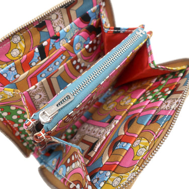 エルメス HERMES アザップ シルクイン コンパクト キャラメル エバーカラー コインケース シルバー金具 茶 ラウンドファスナー