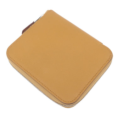 エルメス HERMES アザップ シルクイン コンパクト キャラメル エバーカラー コインケース シルバー金具 茶 ラウンドファスナー