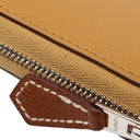 エルメス HERMES アザップ シルクイン コンパクト キャラメル エバーカラー コインケース シルバー金具 茶 ラウンドファスナー