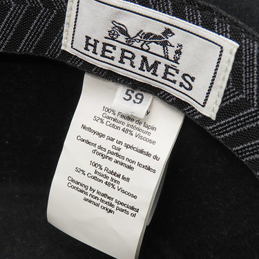 エルメス HERMES ダルトン バケットハット ブラック ウール #59 ハット 黒 バケハ フェルト H
