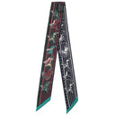 エルメス HERMES ツイリー ヴェールフォンセ×ローズヴィフ×ブラック シルク スカーフ 【PANI LA SHAR PAWNEE/パウニー族の首長】