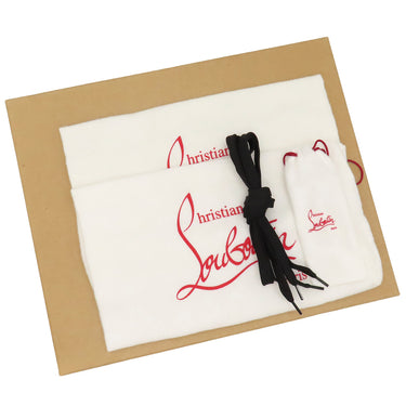 クリスチャンルブタン Christian Louboutin MIXKEOLOUIS FLAT ブラック キャンバス レザー 42 1/2 スニーカー ブラック金具 黒 スタッズ