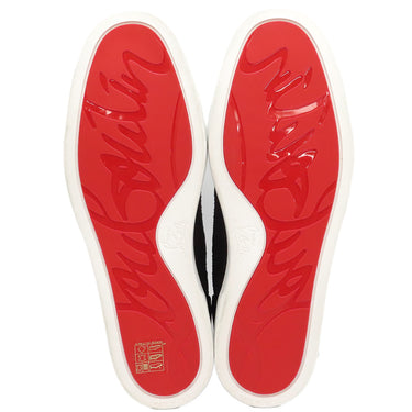 クリスチャンルブタン Christian Louboutin MIXKEOLOUIS FLAT ブラック キャンバス レザー 42 1/2 スニーカー ブラック金具 黒 スタッズ