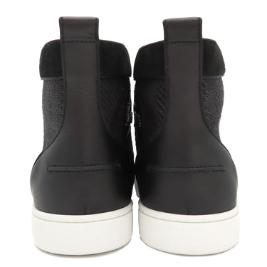 クリスチャンルブタン Christian Louboutin MIXKEOLOUIS FLAT ブラック キャンバス レザー 42 1/2 スニーカー ブラック金具 黒 スタッズ