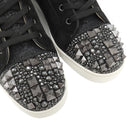 クリスチャンルブタン Christian Louboutin MIXKEOLOUIS FLAT ブラック キャンバス レザー 42 1/2 スニーカー ブラック金具 黒 スタッズ