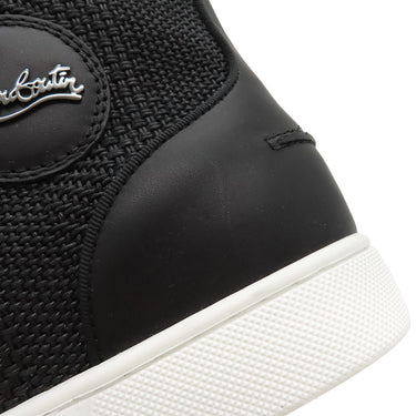 クリスチャンルブタン Christian Louboutin MIXKEOLOUIS FLAT ブラック キャンバス レザー 42 1/2 スニーカー ブラック金具 黒 スタッズ