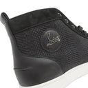 クリスチャンルブタン Christian Louboutin MIXKEOLOUIS FLAT ブラック キャンバス レザー 42 1/2 スニーカー ブラック金具 黒 スタッズ