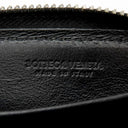 ボッテガヴェネタ BOTTEGA VENETA イントレチャート ファスナー付き コインパース 114075V001N1000 ブラック ラムスキン コインケース ガンメタル金具 黒