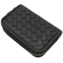 ボッテガヴェネタ BOTTEGA VENETA イントレチャート ファスナー付き コインパース 114075V001N1000 ブラック ラムスキン コインケース ガンメタル金具 黒