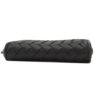 ボッテガヴェネタ BOTTEGA VENETA イントレチャート ファスナー付き コインパース 114075V001N1000 ブラック ラムスキン コインケース ガンメタル金具 黒