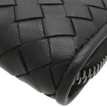 ボッテガヴェネタ BOTTEGA VENETA イントレチャート ファスナー付き コインパース 114075V001N1000 ブラック ラムスキン コインケース ガンメタル金具 黒