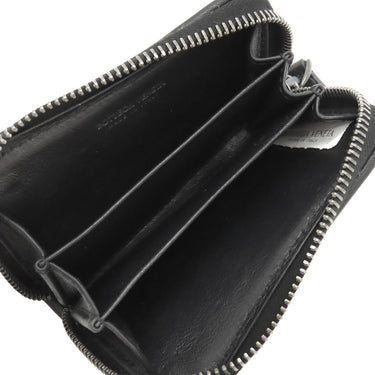 ボッテガヴェネタ BOTTEGA VENETA イントレチャート ファスナー付き コインパース 114075V001N1000 ブラック ラムスキン コインケース ガンメタル金具 黒