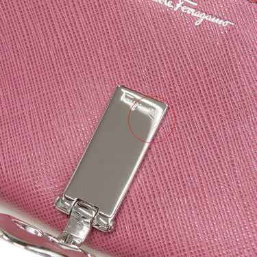 フェラガモ FERRAGAMO ガンチーニ 二つ折り長財布 224633 パープル レザー 長財布 シルバー金具 紫