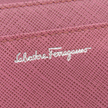 フェラガモ FERRAGAMO ガンチーニ 二つ折り長財布 224633 パープル レザー 長財布 シルバー金具 紫