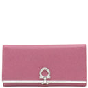 フェラガモ FERRAGAMO ガンチーニ 二つ折り長財布 224633 パープル レザー 長財布 シルバー金具 紫